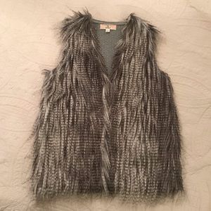 Faux fur front sweater vest